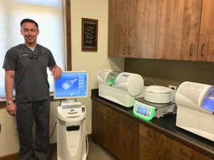 Same-Day Crowns equipment and Dr. Clark